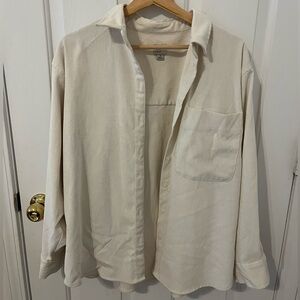 A New Day White Corduroy Button Down